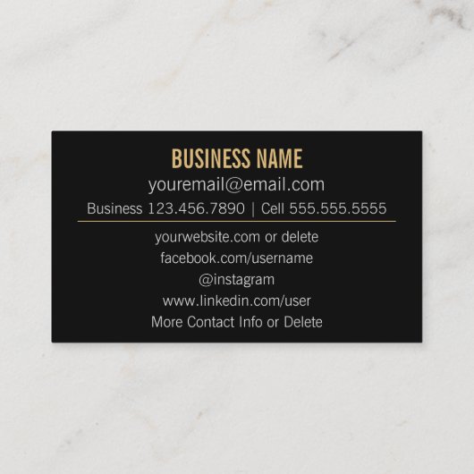 コーチのチアリーダーをする社会的な媒体|の金ゴールドの星 名刺 (裏面)