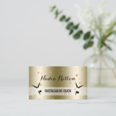 コーチのチアリーダーをする社会的な媒体|の金ゴールドの星 名刺 (スタンド正面)