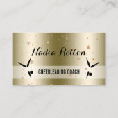 コーチのチアリーダーをする社会的な媒体|の金ゴールドの星 名刺 (正面)