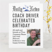 コーチのドライバ誕生日カードをパーソナライズ カード (黄色い花)