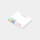 コーチのフェミニンなシェブロンの虹の机から ポストイット (アングル)