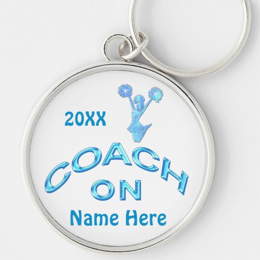 コーチの名前のパーソナライズな応援のコーチのギフトのアイディア キーホルダー (正面)
