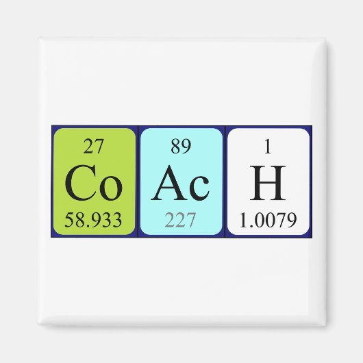 コーチの定期的なテーブル名磁石 マグネット (正面)