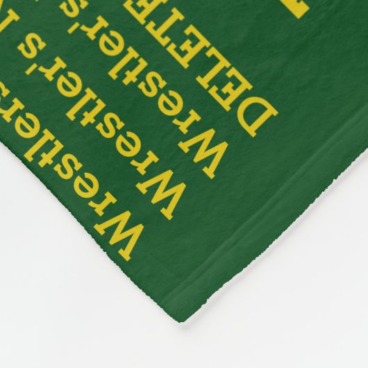 コーチの感謝のギフトを苦闘する緑および金ゴールド フリースブランケット (角)