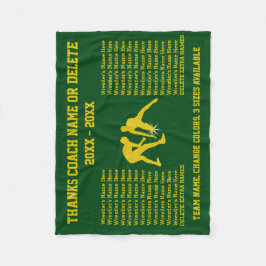 コーチの感謝のギフトを苦闘する緑および金ゴールド フリースブランケット