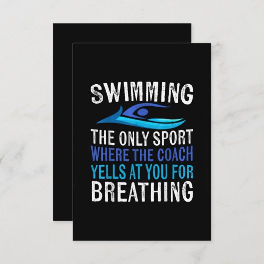 コーチの贈り物をするスイミング専用泳ぐ人 エンクロージャーカード (正面/裏面)