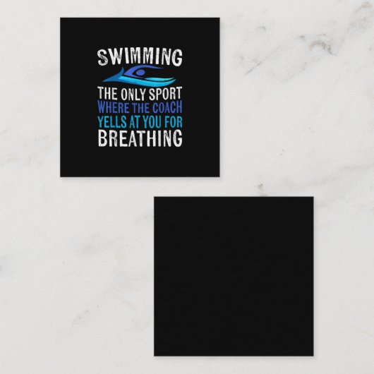 コーチの贈り物をするスイミング専用泳ぐ人 スクエア名刺 (正面/裏面)