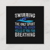 コーチの贈り物をするスイミング専用泳ぐ人 スクエア名刺 (正面)