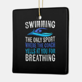 コーチの贈り物をするスイミング専用泳ぐ人 セラミックオーナメント (左)