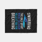 コーチの贈り物をするスイミング専用泳ぐ人 フリースブランケット (正面(横))