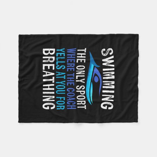 コーチの贈り物をするスイミング専用泳ぐ人 フリースブランケット (正面(横))