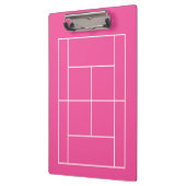 コーチまたはキャプテンのためのピンクテニスコートのクリップボード クリップボード (左)