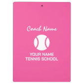 コーチまたはキャプテンのためのピンクテニスコートのクリップボード クリップボード (裏面)
