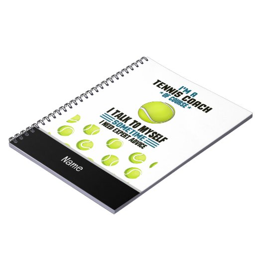 コーチをテーマにしたテニス ノートブック (左側)