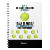 コーチをテーマにしたテニス ノートブック (正面)