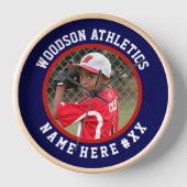 コーチカスタムまたは選手のためのスポーツチームのギフト 壁時計 (正面)