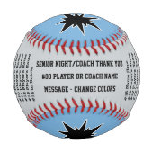 コーチカスタムー、シニアまたはチームのための野球ボール 野球ボール (裏面)