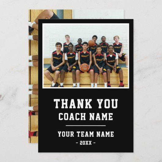 コーチカードチーム名の写真 サンキューカード (正面/裏面)