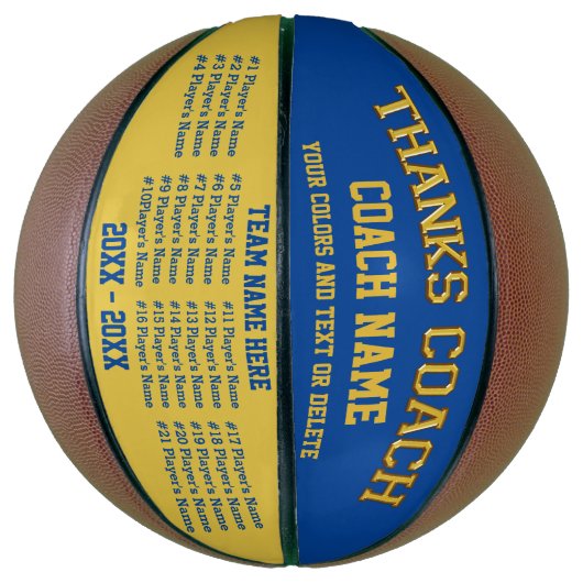 コーチギフトバスケットボールあなたの色， 8文字ボックス バスケットボール (縦)