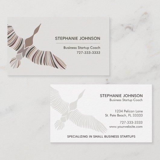 コーチコンサルタント抽象芸術ガチョウのフライトのロゴ 名刺 (正面/裏面)
