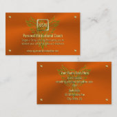 コーチゴールデンやる気を起こさせるスクエア、オレンジ、フェニックス 名刺 (正面/裏面)