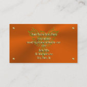コーチゴールデンやる気を起こさせるスクエア、オレンジ、フェニックス 名刺 (裏面)