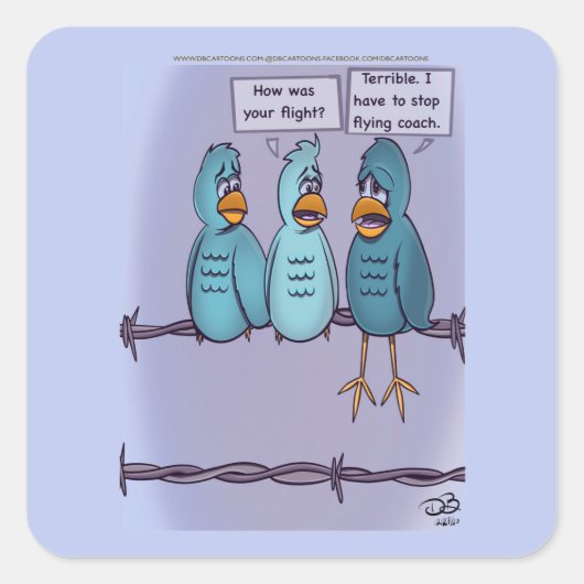 コーチスクエア飛んでいるステッカー スクエアシール (正面)