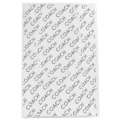 コーチスクールスポーツチームカラーモダンおもしろい ミディアムペーパーバッグ (正面)