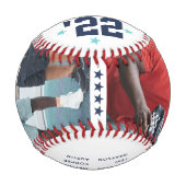コーチチームパーソナライズされたの名簿と写真 野球ボール (正面)