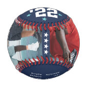 コーチチームパーソナライズされたの名簿と写真 野球ボール (正面)