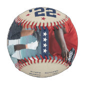 コーチチームパーソナライズされたの名簿と写真 野球ボール (正面)