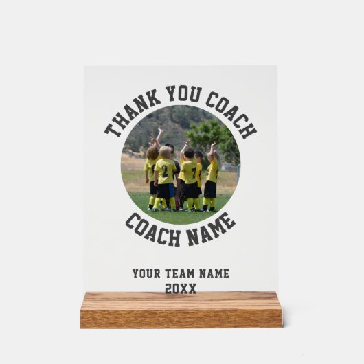 コーチチーム名の写真に感謝 アクリルサイン (正面)
