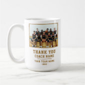 コーチチーム名の写真に感謝 コーヒーマグカップ (左)