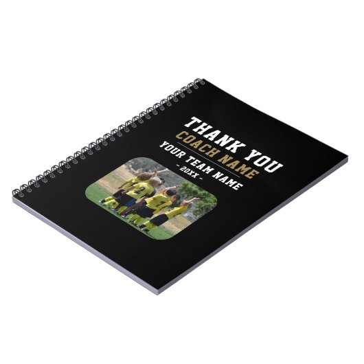 コーチチーム名の写真に感謝 ノートブック (左側)