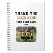 コーチチーム名の写真に感謝 ノートブック (正面)