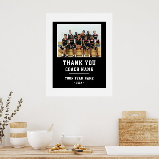 コーチチーム名の写真に感謝 ポスター (キッチン)