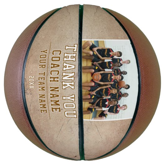 コーチチーム素朴名の写真をありがとう バスケットボール (縦)