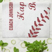 コーチハッピーバースデー大グランジ野球、スポーツ キッチンタオル (折り畳み)