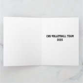 コーチバ感謝していレーボールチームスポーツホワイトブラック カード (内部)
