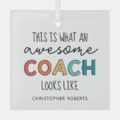 コーチパーソナライズされたギフト |コー素晴らしチおもしろい ガラスオーナメント (正面)