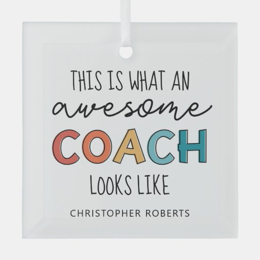 コーチパーソナライズされたギフト |コー素晴らしチおもしろい ガラスオーナメント (正面)