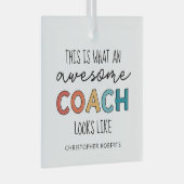 コーチパーソナライズされたギフト |コー素晴らしチおもしろい ガラスオーナメント (正面右)