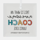 コーチパーソナライズされたギフト |コー素晴らしチおもしろい ガラスオーナメント (裏面)