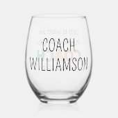 コーチパーソナライズされたコーおもしろいチ ステムなしワイングラス (裏面)