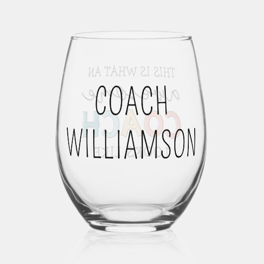 コーチパーソナライズされたコーおもしろいチ ステムなしワイングラス (裏面)