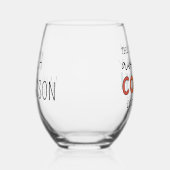 コーチパーソナライズされたコーおもしろいチ ステムなしワイングラス (右)