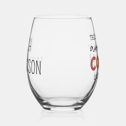 コーチパーソナライズされたコーおもしろいチ ステムなしワイングラス (右)