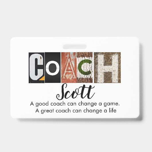 コーチパーソナライズされたー名 バッジ (表面)