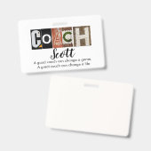 コーチパーソナライズされたー名 バッジ (表裏)