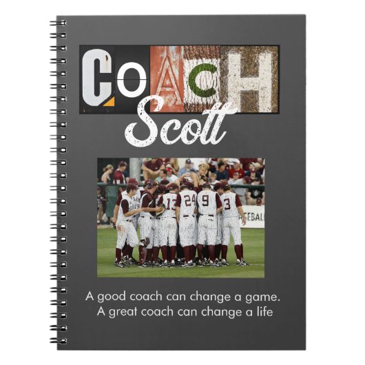 コーチパーソナライズされた名選手 ノートブック (正面)